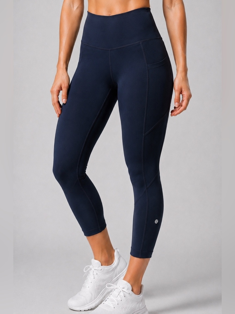 Lululemon ATRP Crop 23 Leggings 4 Navy Blue Running Yoga Pants